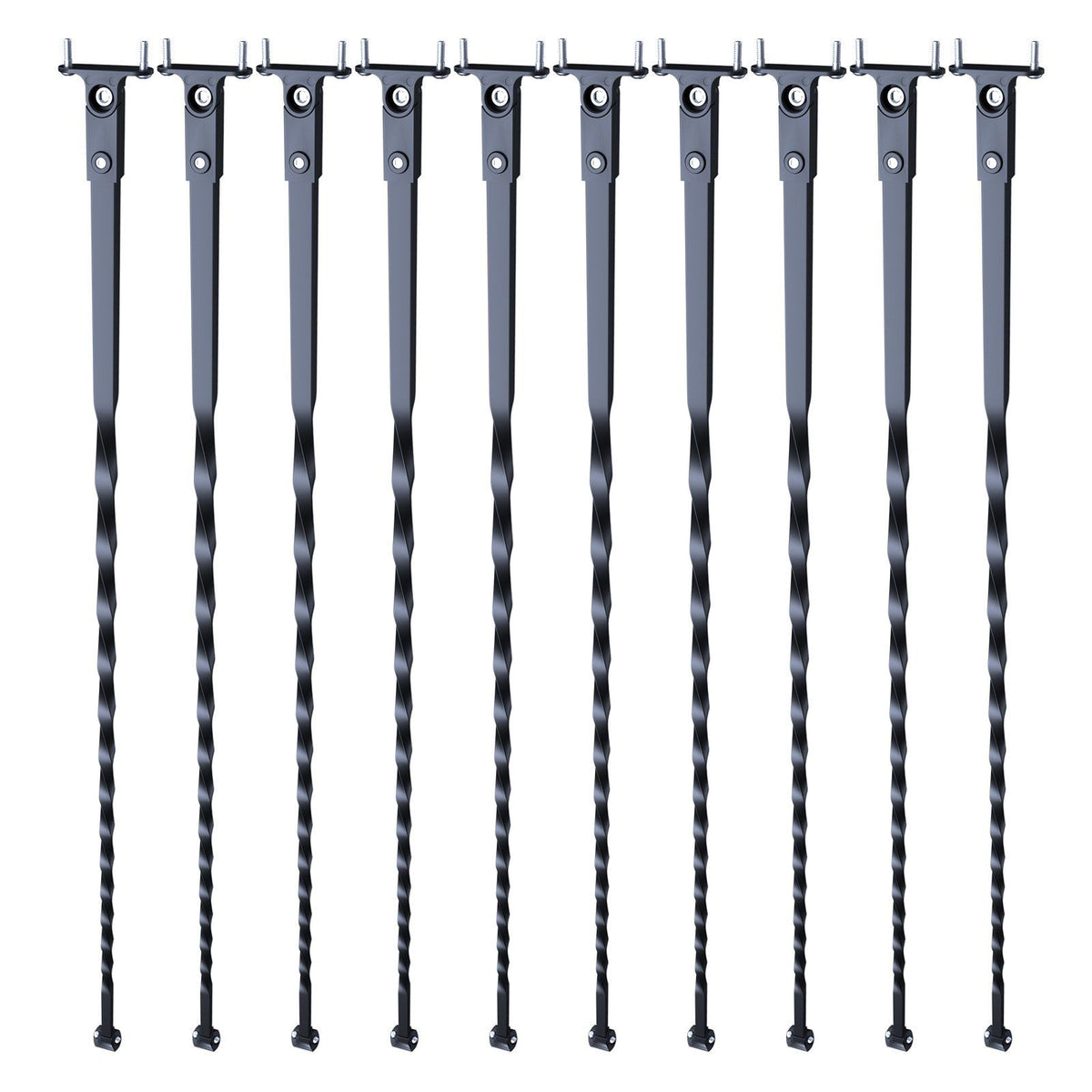 Staircase Metal Balusters, 44'' x 1/2" Galvanized Steel Decorative Banister Spindles, 10 Pack Deck Baluster V952-ZXKLGZ10G44YH4VC6V0