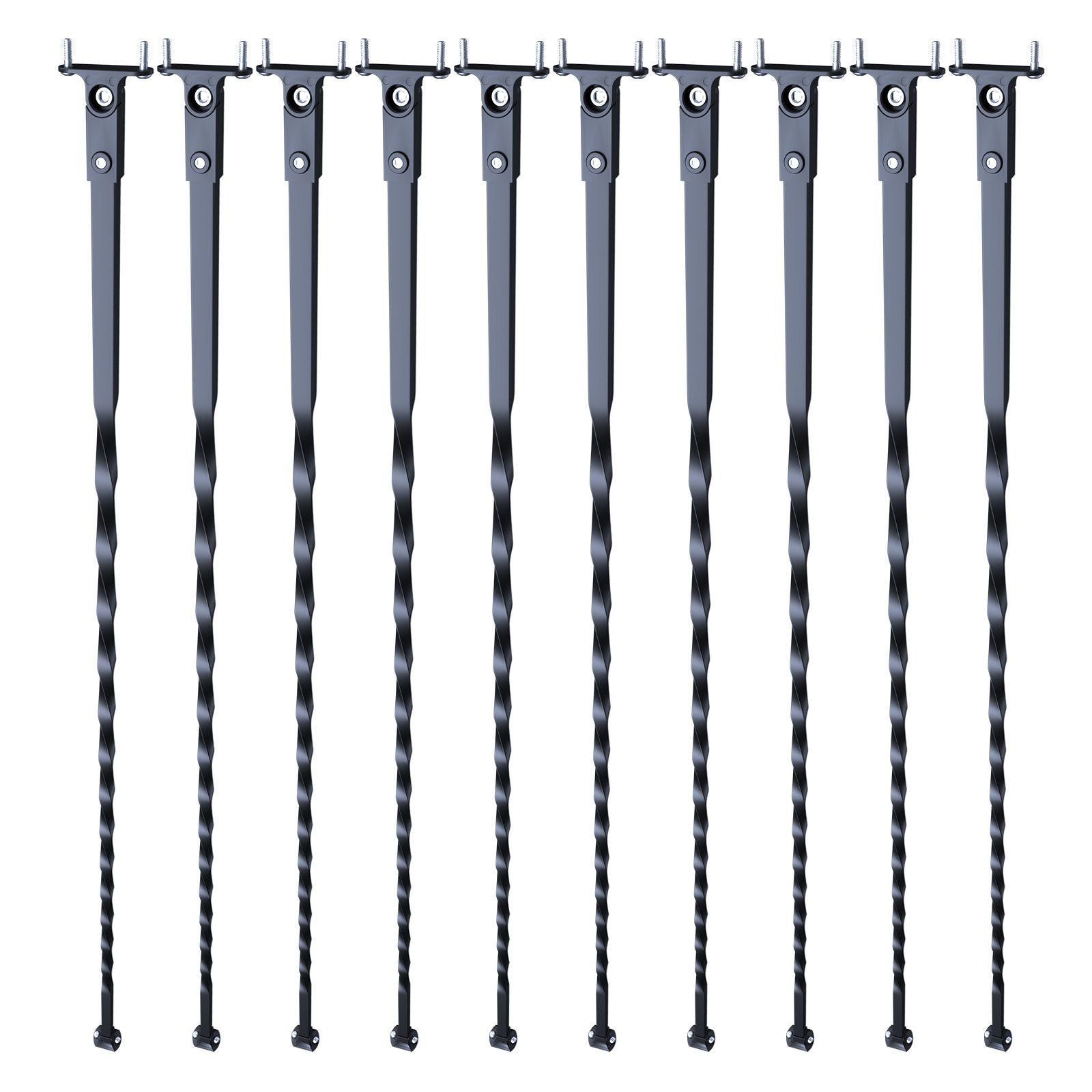 Staircase Metal Balusters, 44'' x 1/2" Galvanized Steel Decorative Banister Spindles, 10 Pack Deck Baluster V952-ZXKLGZ10G44YH4VC6V0