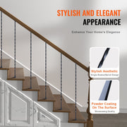 Staircase Metal Balusters, 44'' x 1/2" Galvanized Steel Decorative Banister Spindles, 10 Pack Deck Baluster V952-ZXKLGZ10G44YH4VC6V0