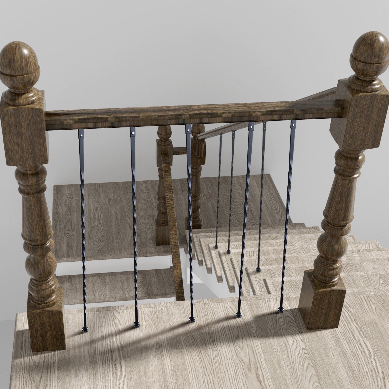 Staircase Metal Balusters, 44'' x 1/2" Galvanized Steel Decorative Banister Spindles, 10 Pack Deck Baluster V952-ZXKLGZ10G44YH4VC6V0