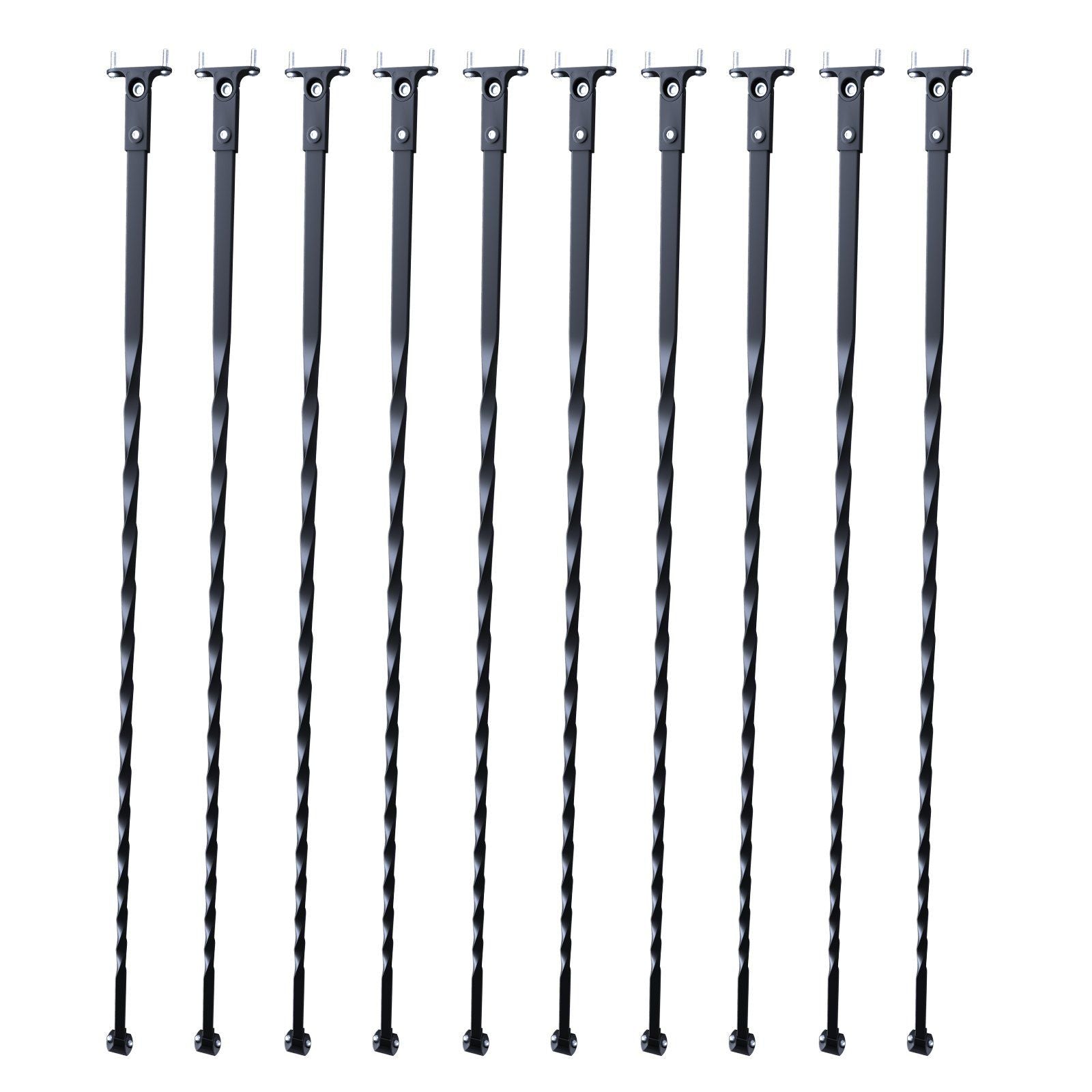 Staircase Metal Balusters, 44'' x 1/2" Galvanized Steel Decorative Banister Spindles, 10 Pack Deck Baluster V952-ZXKLGZ10G44YH4VC6V0