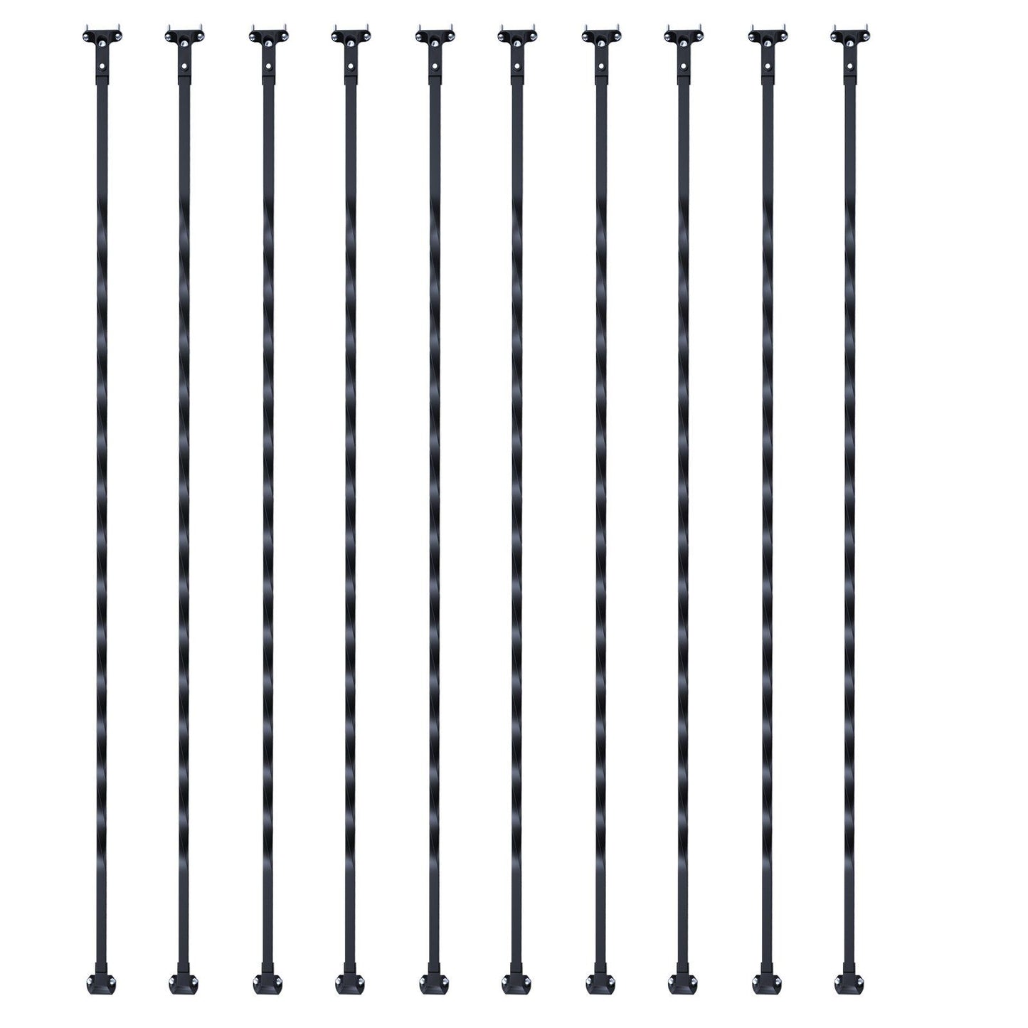 Staircase Metal Balusters, 44'' x 1/2" Galvanized Steel Decorative Banister Spindles, 10 Pack Deck Baluster V952-ZXKLGZ10G44YH4VC6V0