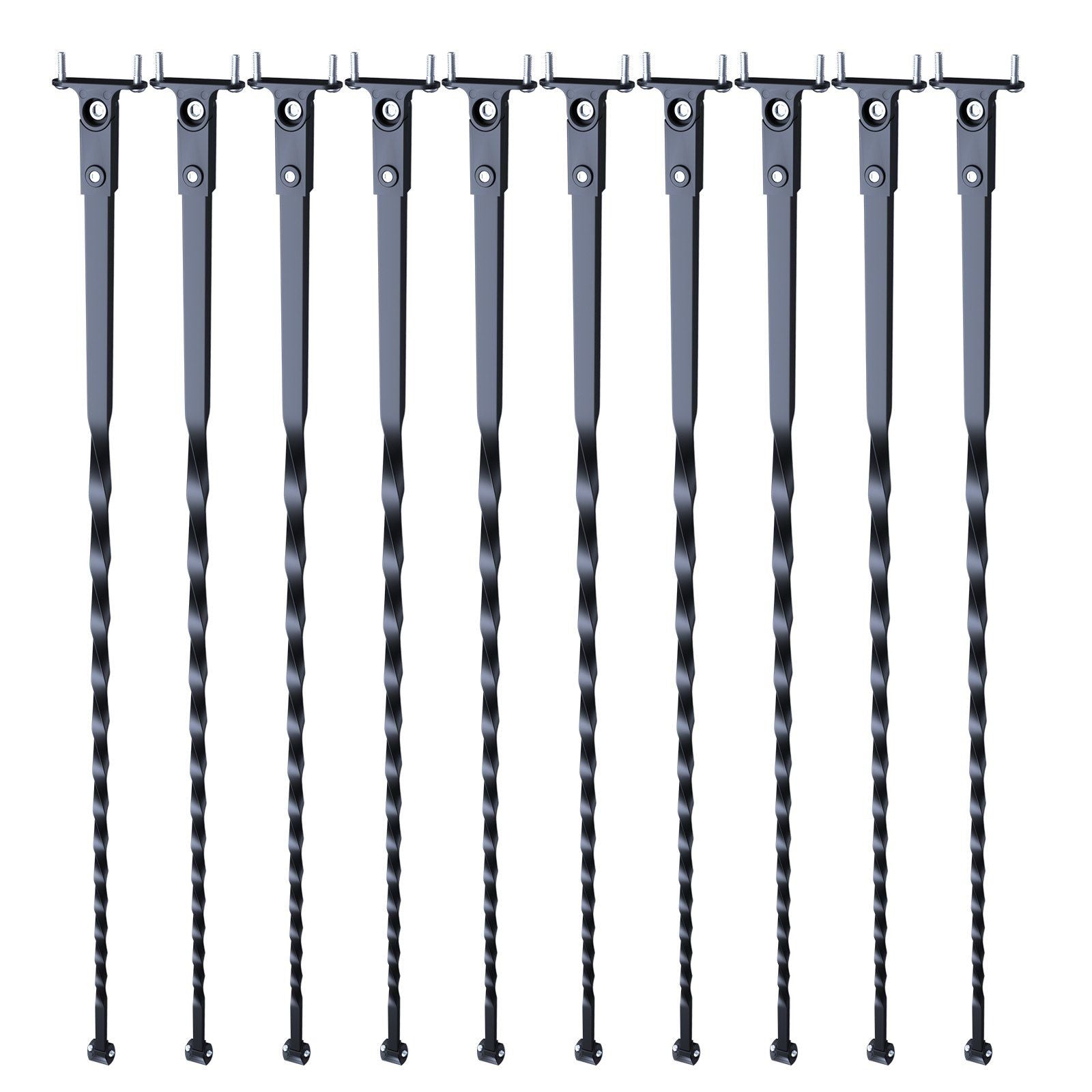 Staircase Metal Balusters, 44'' x 1/2" Galvanized Steel Decorative Banister Spindles, 10 Pack Deck Baluster V952-ZXKLGZ10G44YH4VC6V0
