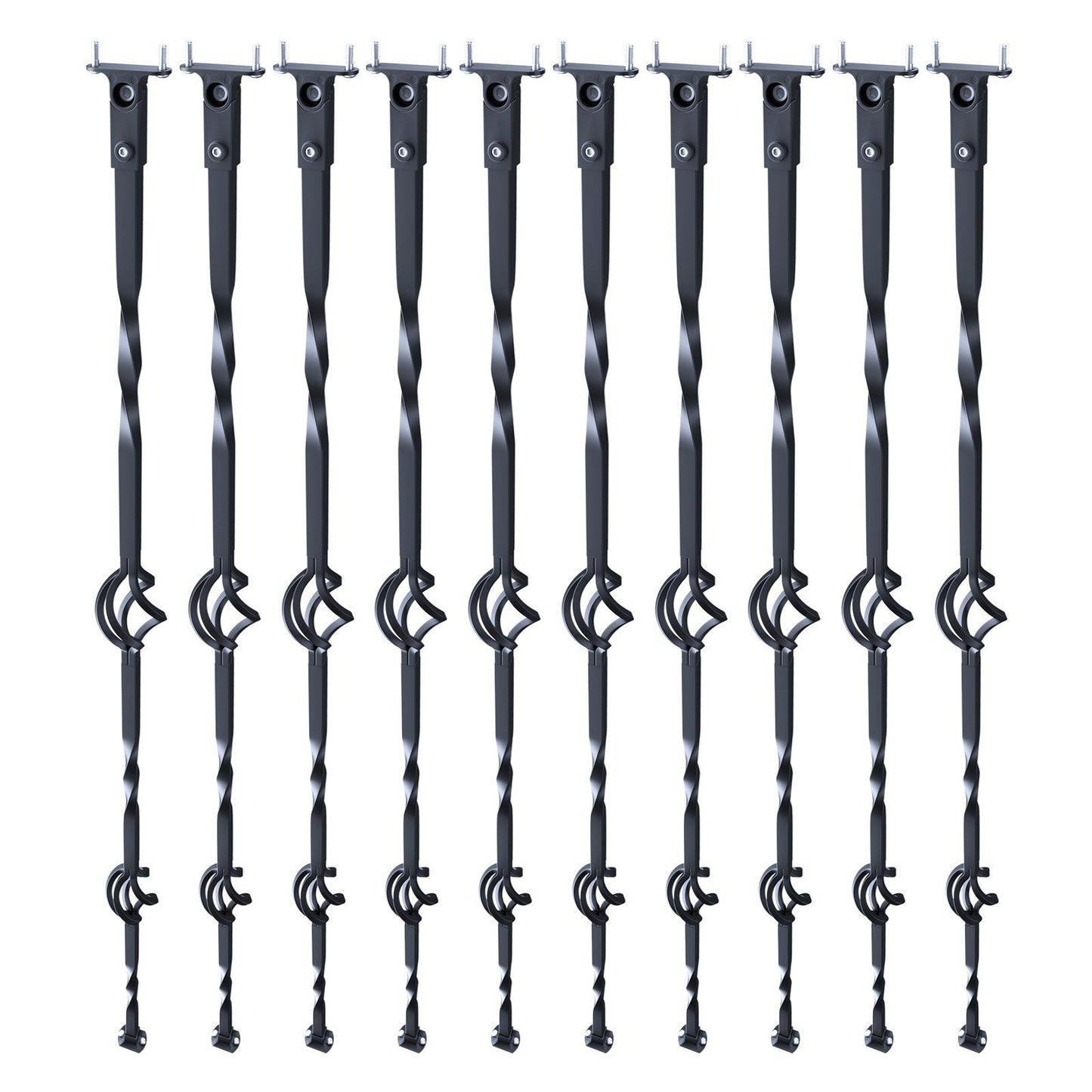 Staircase Metal Balusters, 44'' x 1/2" Galvanized Steel Decorative Banister Spindles, 10 Pack Deck Baluster V952-ZXKLGZ44YC103UJY9V0