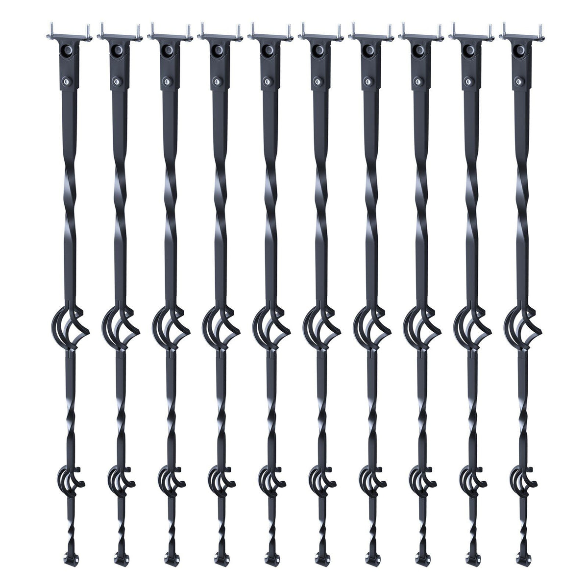 Staircase Metal Balusters, 44'' x 1/2" Galvanized Steel Decorative Banister Spindles, 10 Pack Deck Baluster V952-ZXKLGZ44YC103UJY9V0