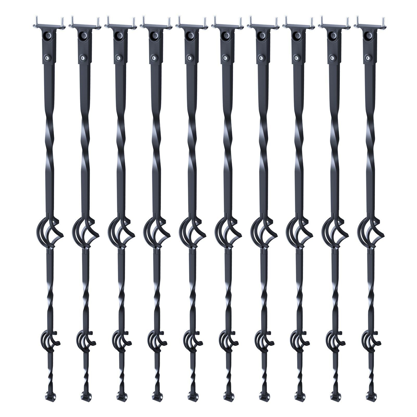 Staircase Metal Balusters, 44'' x 1/2" Galvanized Steel Decorative Banister Spindles, 10 Pack Deck Baluster V952-ZXKLGZ44YC103UJY9V0