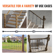Staircase Metal Balusters, 44'' x 1/2" Galvanized Steel Decorative Banister Spindles, 10 Pack Deck Baluster V952-ZXKLGZ44YC103UJY9V0