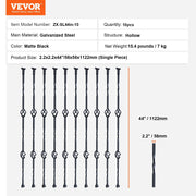 Staircase Metal Balusters, 44'' x 1/2" Galvanized Steel Decorative Banister Spindles, 10 Pack Deck Baluster V952-ZXKLGZ44YC103UJY9V0