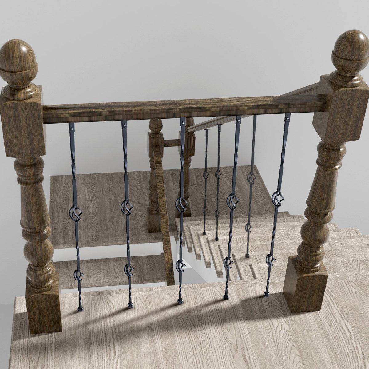 Staircase Metal Balusters, 44'' x 1/2" Galvanized Steel Decorative Banister Spindles, 10 Pack Deck Baluster V952-ZXKLGZ44YC103UJY9V0