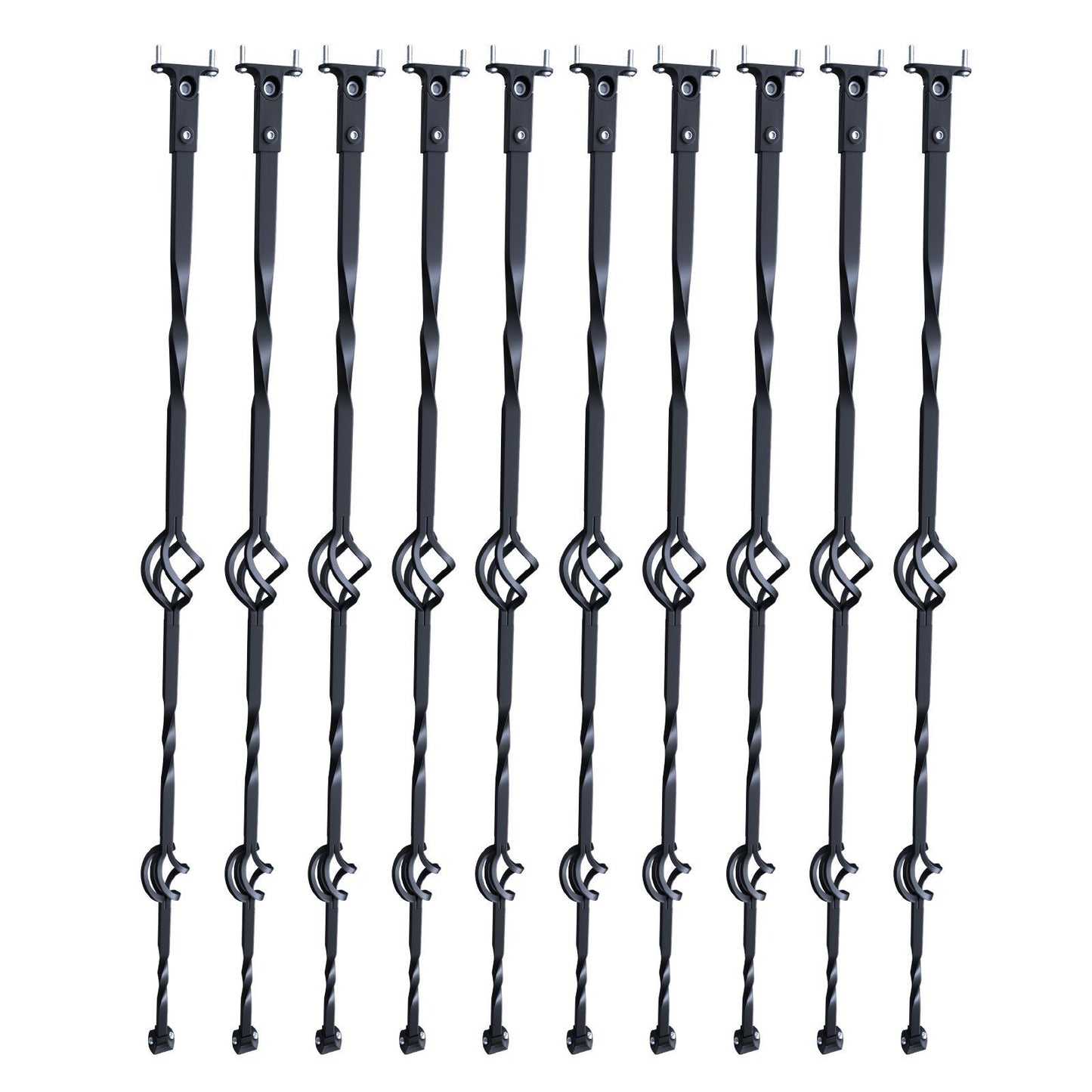 Staircase Metal Balusters, 44'' x 1/2" Galvanized Steel Decorative Banister Spindles, 10 Pack Deck Baluster V952-ZXKLGZ44YC103UJY9V0