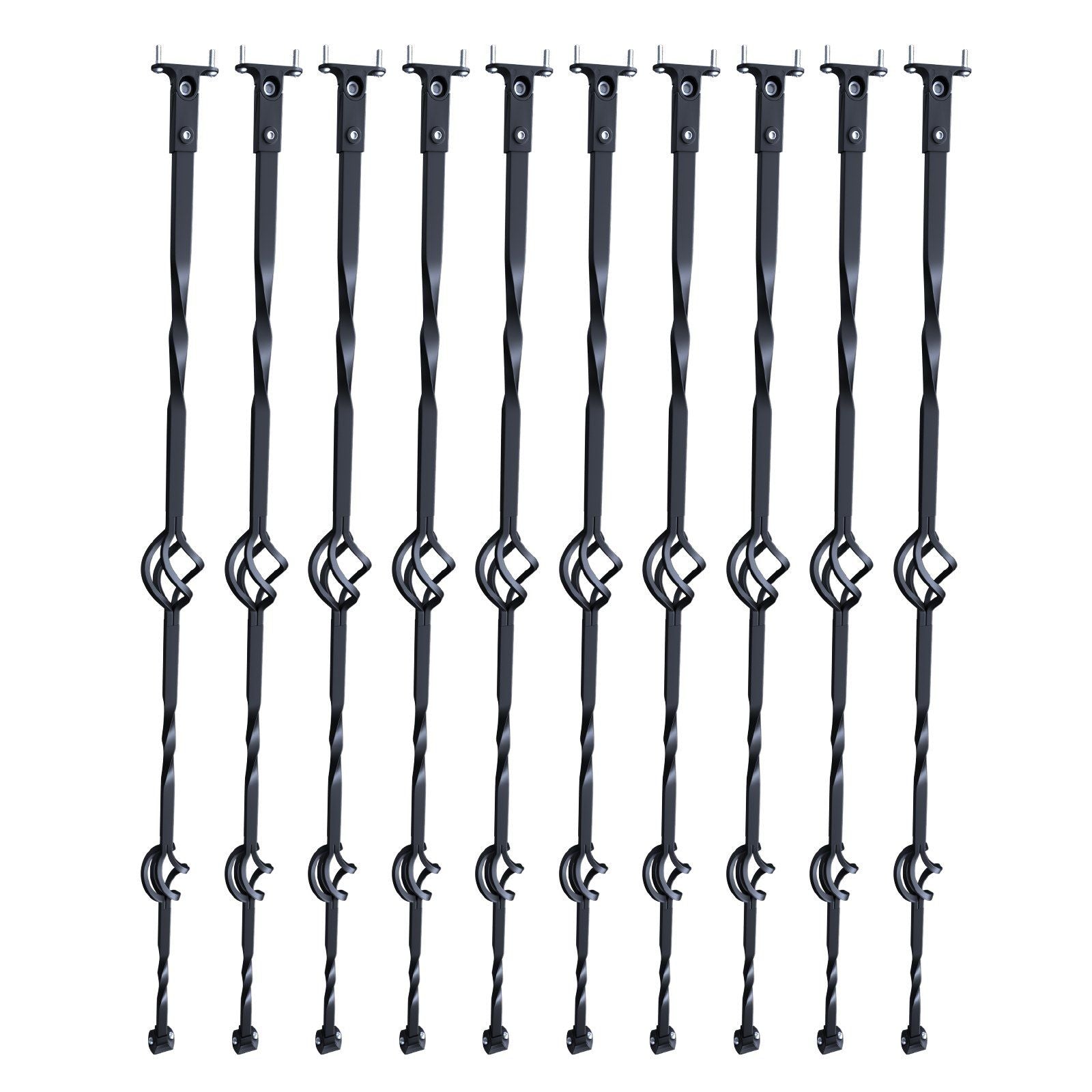 Staircase Metal Balusters, 44'' x 1/2" Galvanized Steel Decorative Banister Spindles, 10 Pack Deck Baluster V952-ZXKLGZ44YC103UJY9V0