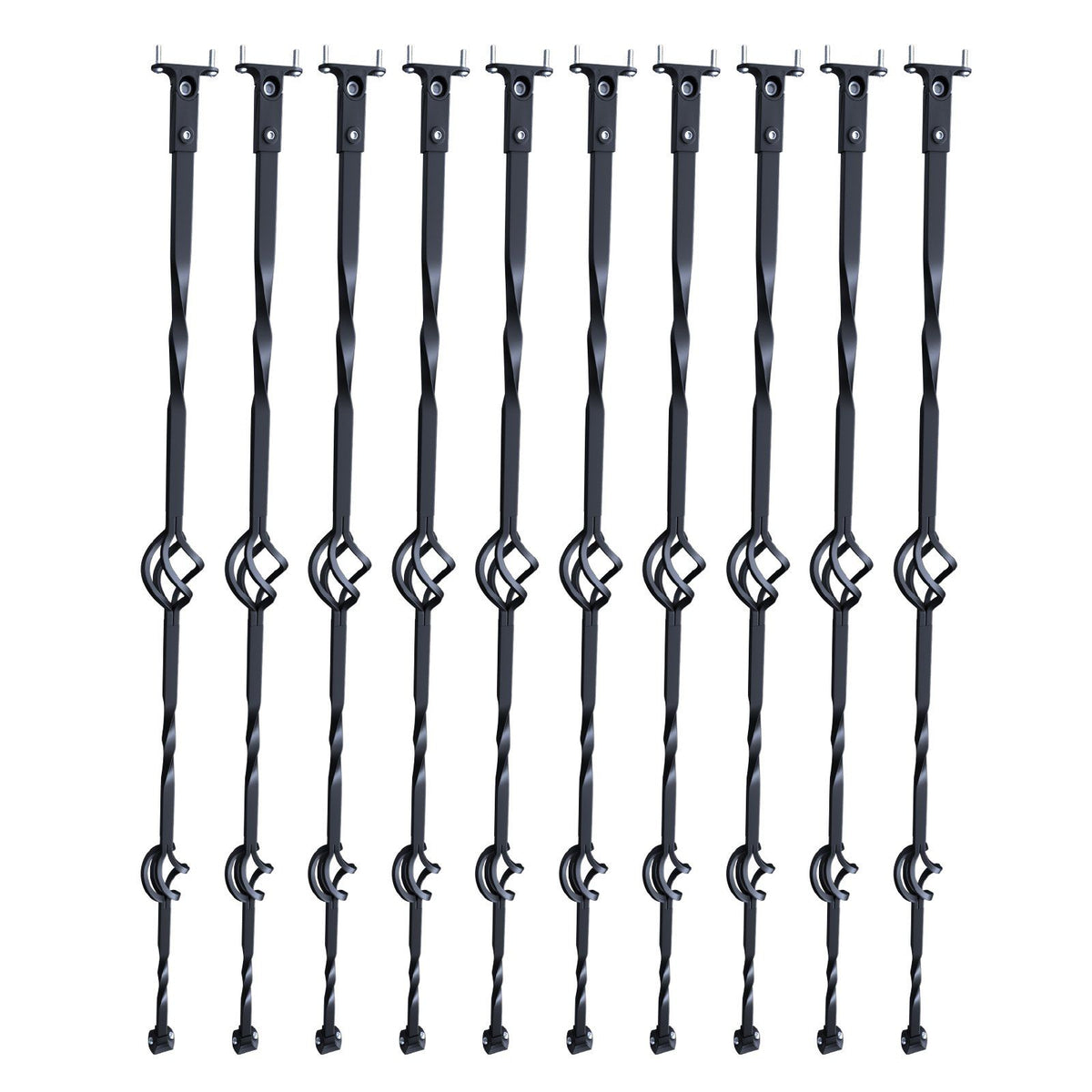 Staircase Metal Balusters, 44'' x 1/2" Galvanized Steel Decorative Banister Spindles, 10 Pack Deck Baluster V952-ZXKLGZ44YC103UJY9V0
