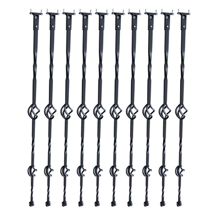 Staircase Metal Balusters, 44'' x 1/2" Galvanized Steel Decorative Banister Spindles, 10 Pack Deck Baluster V952-ZXKLGZ44YC103UJY9V0