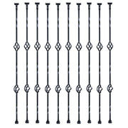 Staircase Metal Balusters, 44'' x 1/2" Galvanized Steel Decorative Banister Spindles, 10 Pack Deck Baluster V952-ZXKLGZ44YC103UJY9V0