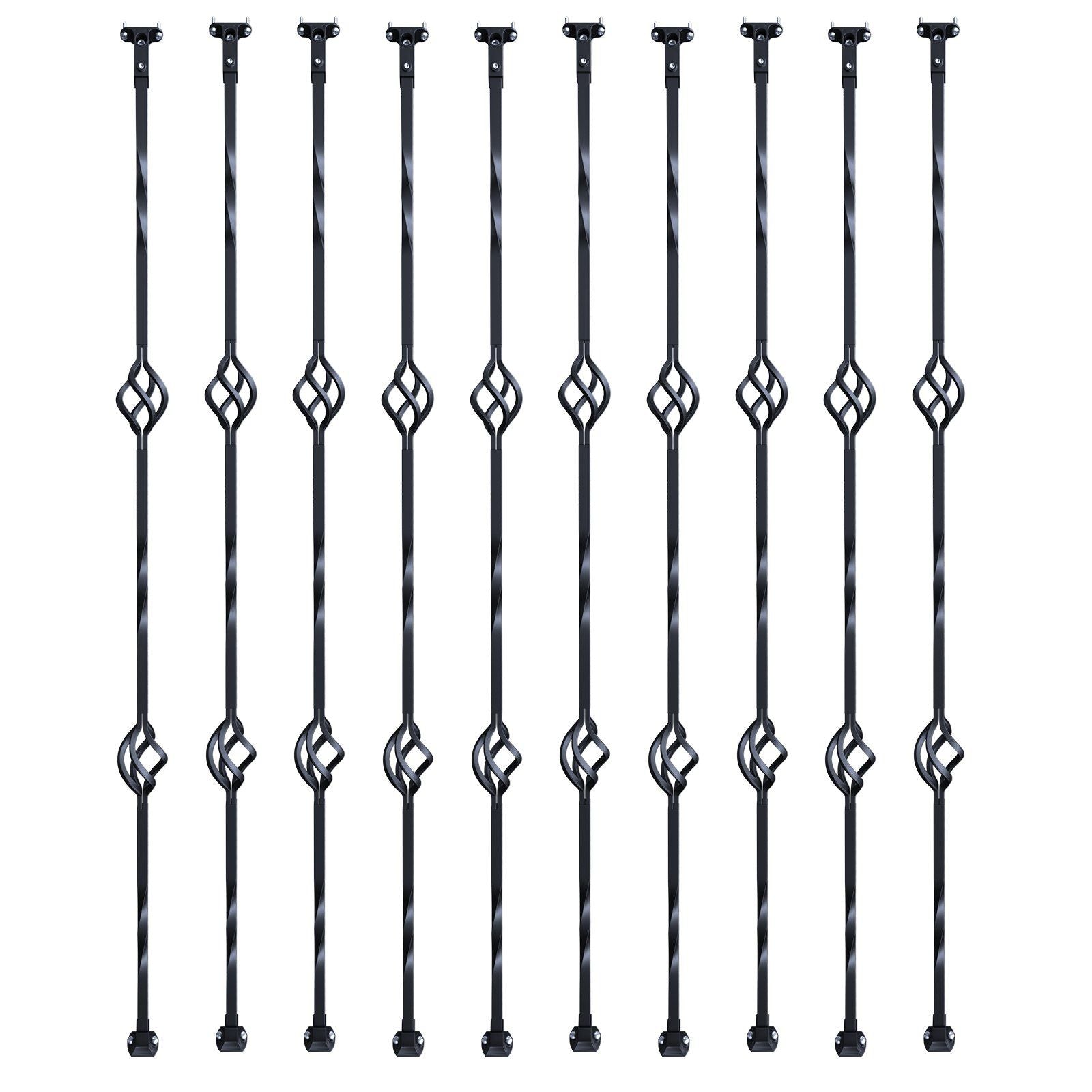 Staircase Metal Balusters, 44'' x 1/2" Galvanized Steel Decorative Banister Spindles, 10 Pack Deck Baluster V952-ZXKLGZ44YC103UJY9V0