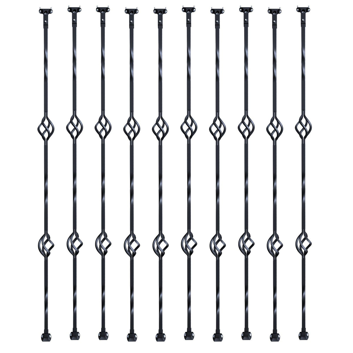 Staircase Metal Balusters, 44'' x 1/2" Galvanized Steel Decorative Banister Spindles, 10 Pack Deck Baluster V952-ZXKLGZ44YC103UJY9V0