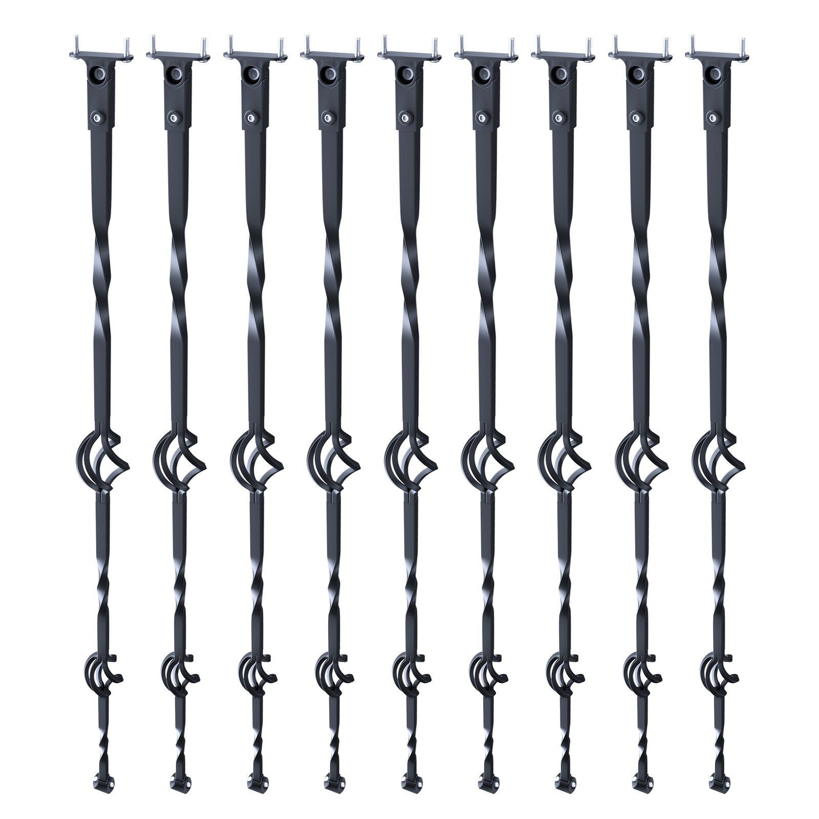 Staircase Metal Balusters, 44'' x 1/2" Galvanized Steel Decorative Banister Spindles, 10 Pack Deck Baluster V952-ZXKLGZ44YC103UJY9V0
