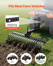 106.7cm Tow Behind Landscape Rake, 3-Point Lawn Rock Rake with Blade & Lift Lever, Fit Category 1 ATVs UTVs V952-ZXSCJ42INCHYATJQA001V0