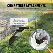 Tow Behind Landscape Rake, 1.5m Tow Dethatcher with 21 Steel Coil Tines, Lawn Dethatcher Rake Attaches to V952-ZXSCJ60BDSDLG2B3EV0