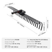 Tow Behind Landscape Rake, 1.5m Tow Dethatcher with 21 Steel Coil Tines, Lawn Dethatcher Rake Attaches to V952-ZXSCJ60BDSDLG2B3EV0