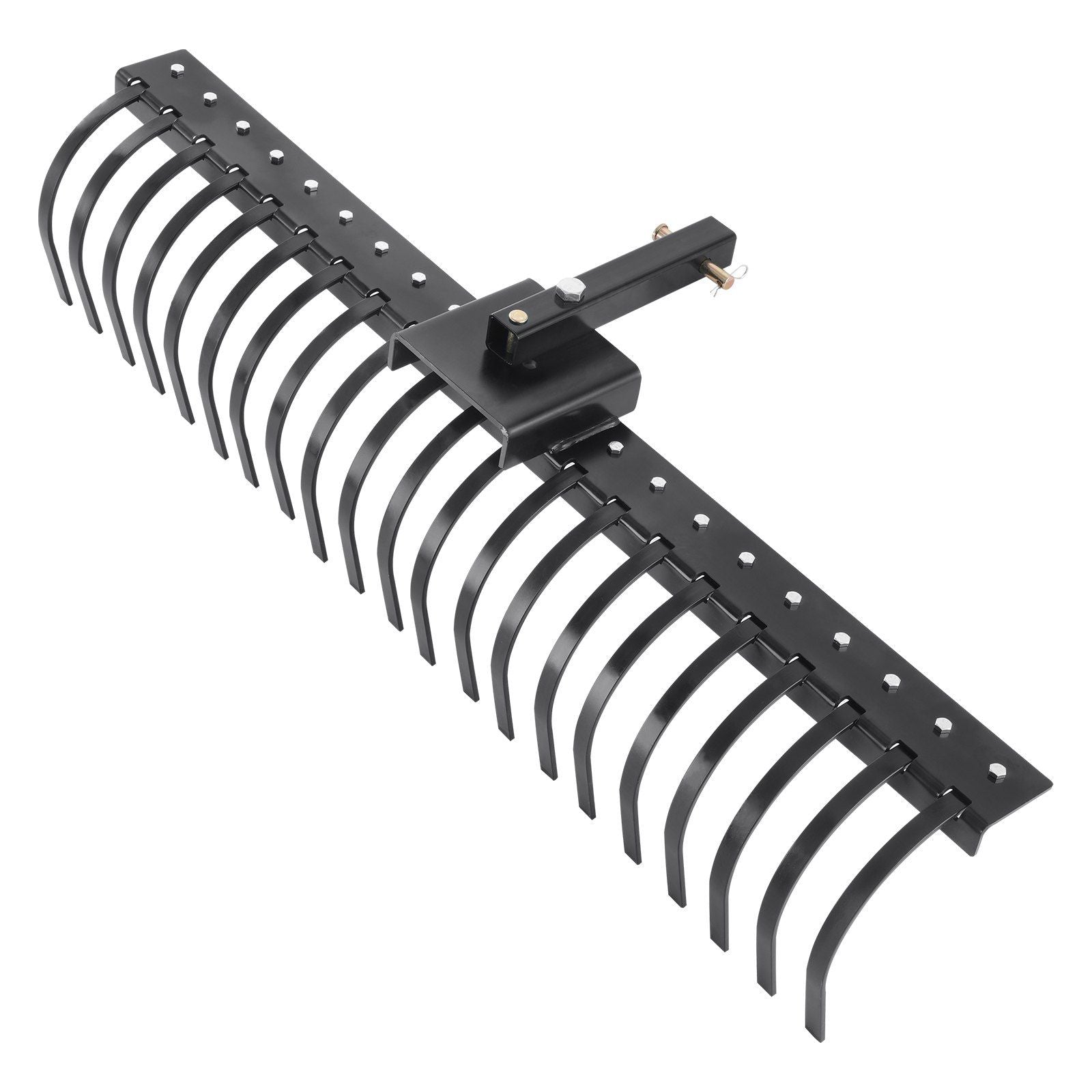 Tow Behind Landscape Rake, 1.5m Tow Dethatcher with 21 Steel Coil Tines, Lawn Dethatcher Rake Attaches to V952-ZXSCJ60BDSDLG2B3EV0