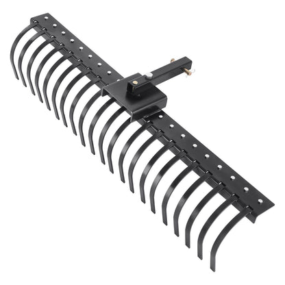 Tow Behind Landscape Rake, 1.5m Tow Dethatcher with 21 Steel Coil Tines, Lawn Dethatcher Rake Attaches to V952-ZXSCJ60BDSDLG2B3EV0