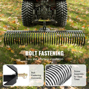Tow Behind Dethatcher, 1.8m Tow Dethatcher with 36 Steel Tines, 3-Point Lawn Dethatcher Rake with Attachments V952-ZXSCJ72DSDLJ73TTAV0