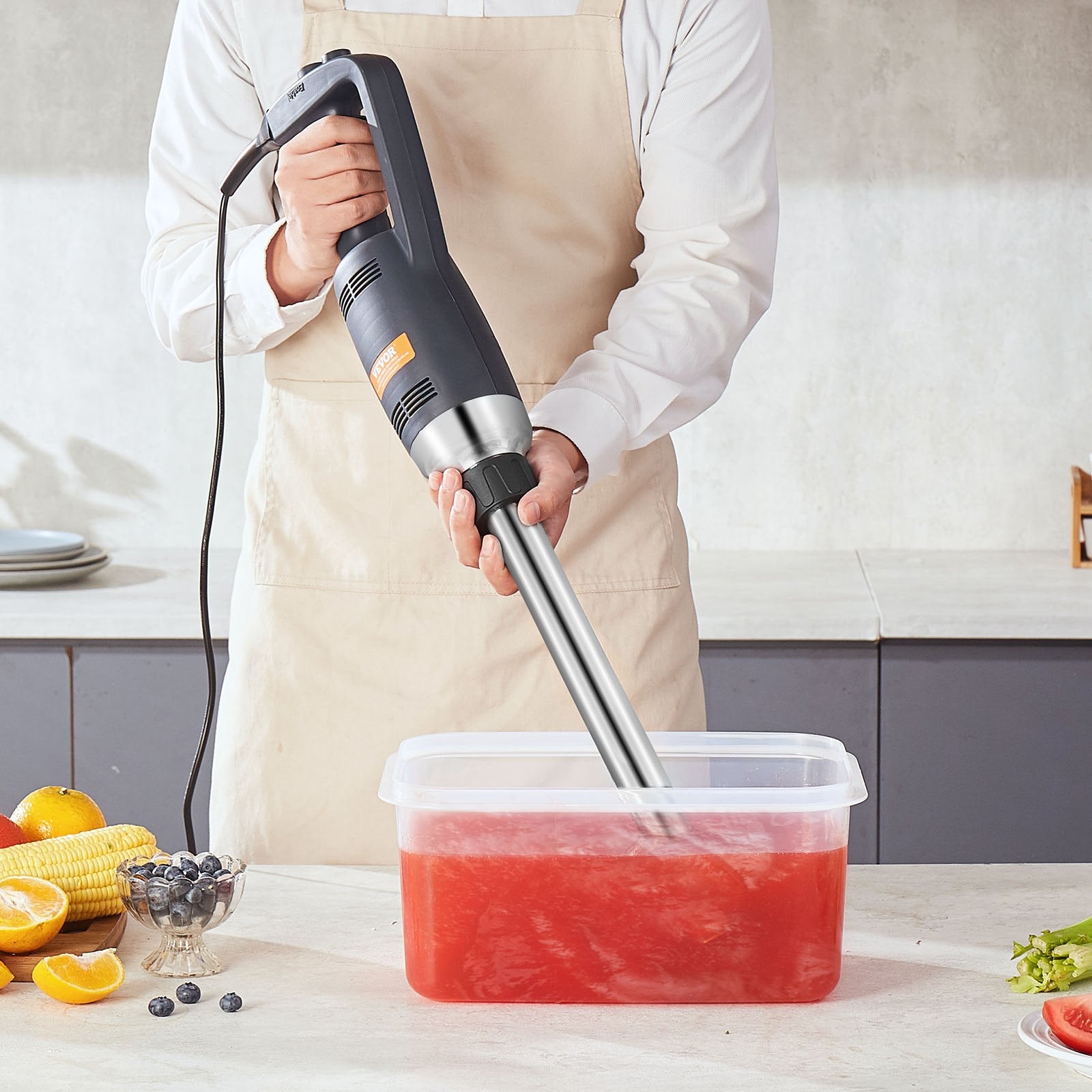 Commercial Immersion Blender 350W Heavy Duty Hand Mixer for Soup Sauces V952-ZXSCJBQ350WB371FZV3