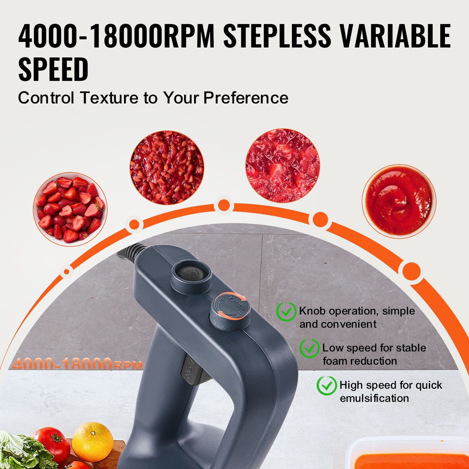 Commercial Immersion Blender 500W Heavy Duty Hand Mixer for Soup Sauces V952-ZXSCJBQ500WBHM0FZV3