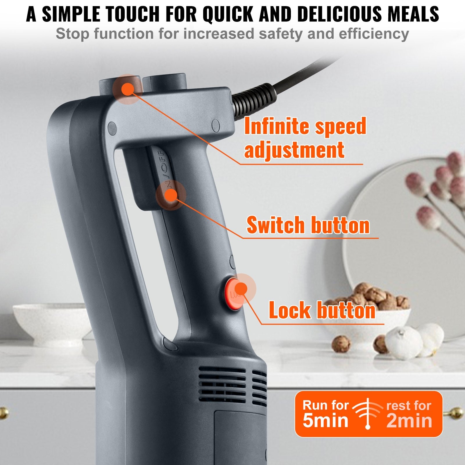 Commercial Immersion Blender, 500 Watt Heavy Duty Hand Mixer, Variable Speed Kitchen Stick Mixer with 304 V952-ZXSCJBQYCBSDJF3WGV3