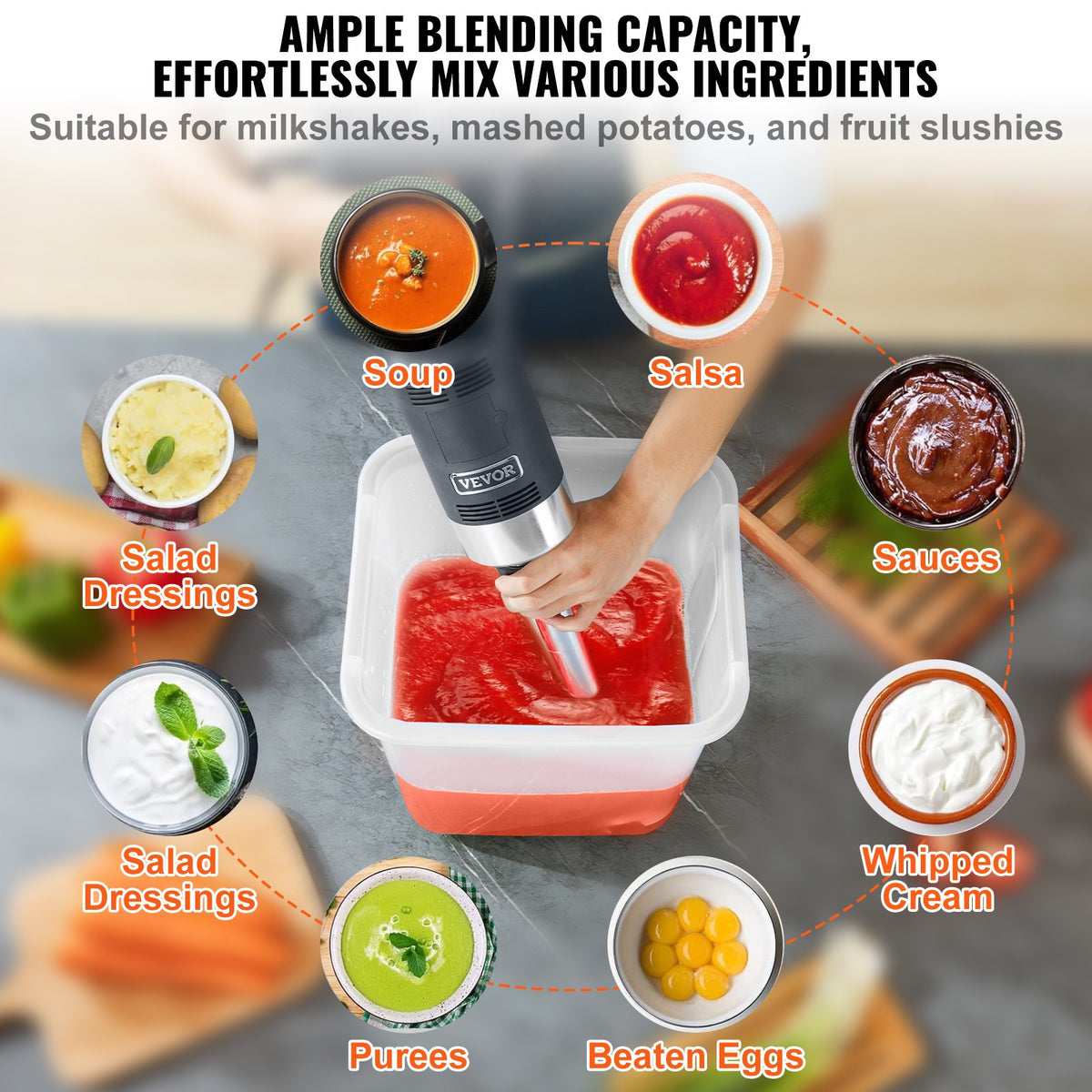 Commercial Immersion Blender, 500 Watt Heavy Duty Hand Mixer, Variable Speed Kitchen Stick Mixer with 304 V952-ZXSCJBQYCBSDJF3WGV3