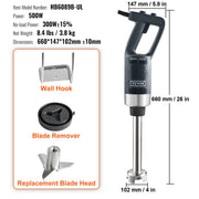Commercial Immersion Blender, 500 Watt Heavy Duty Hand Mixer, Variable Speed Kitchen Stick Mixer with 304 V952-ZXSCJBQYCBSDJF3WGV3