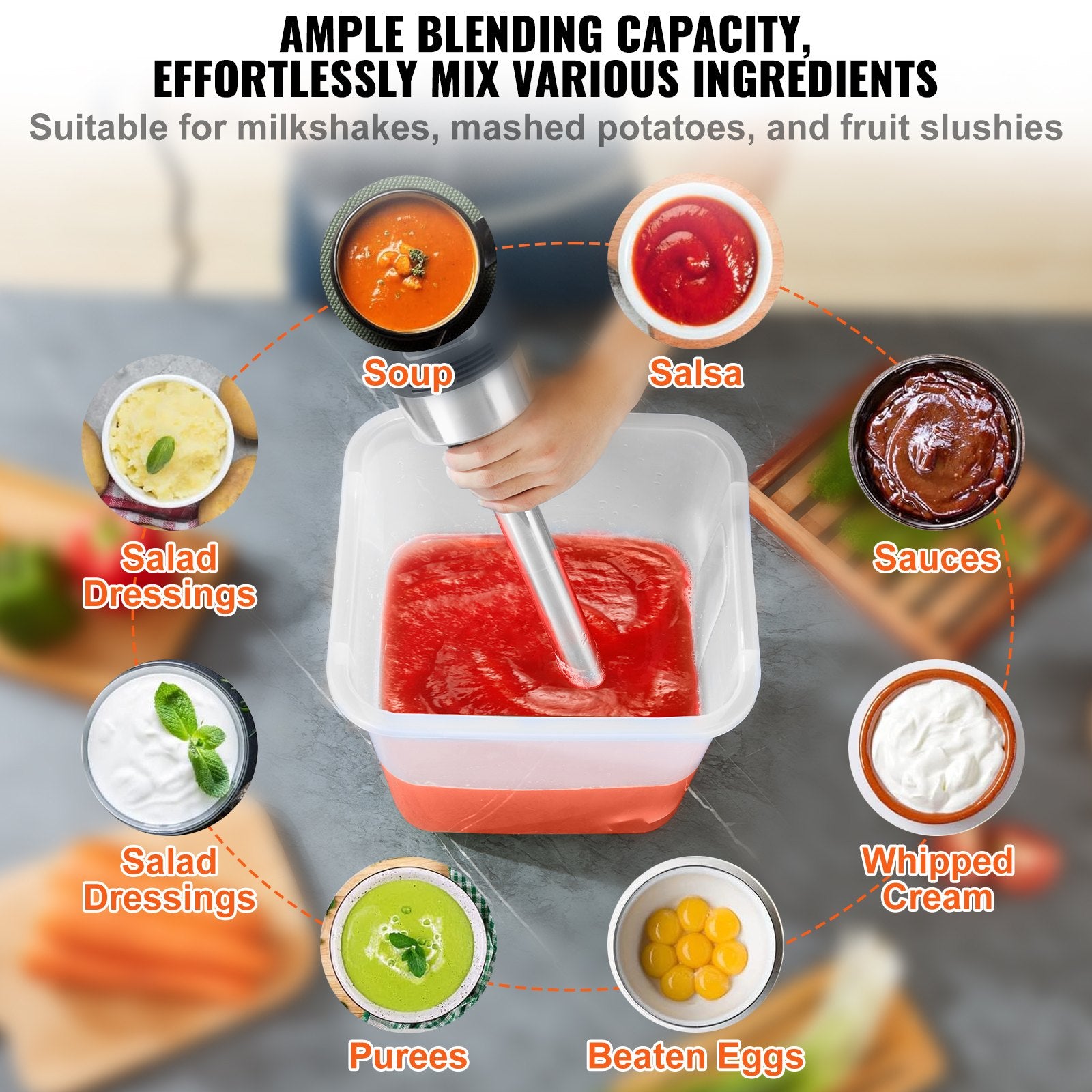Commercial Immersion Blender Heavy Duty Hand Mixer 750W Variable Speed V952-ZXSCJBQYCBSDJJDGJV3