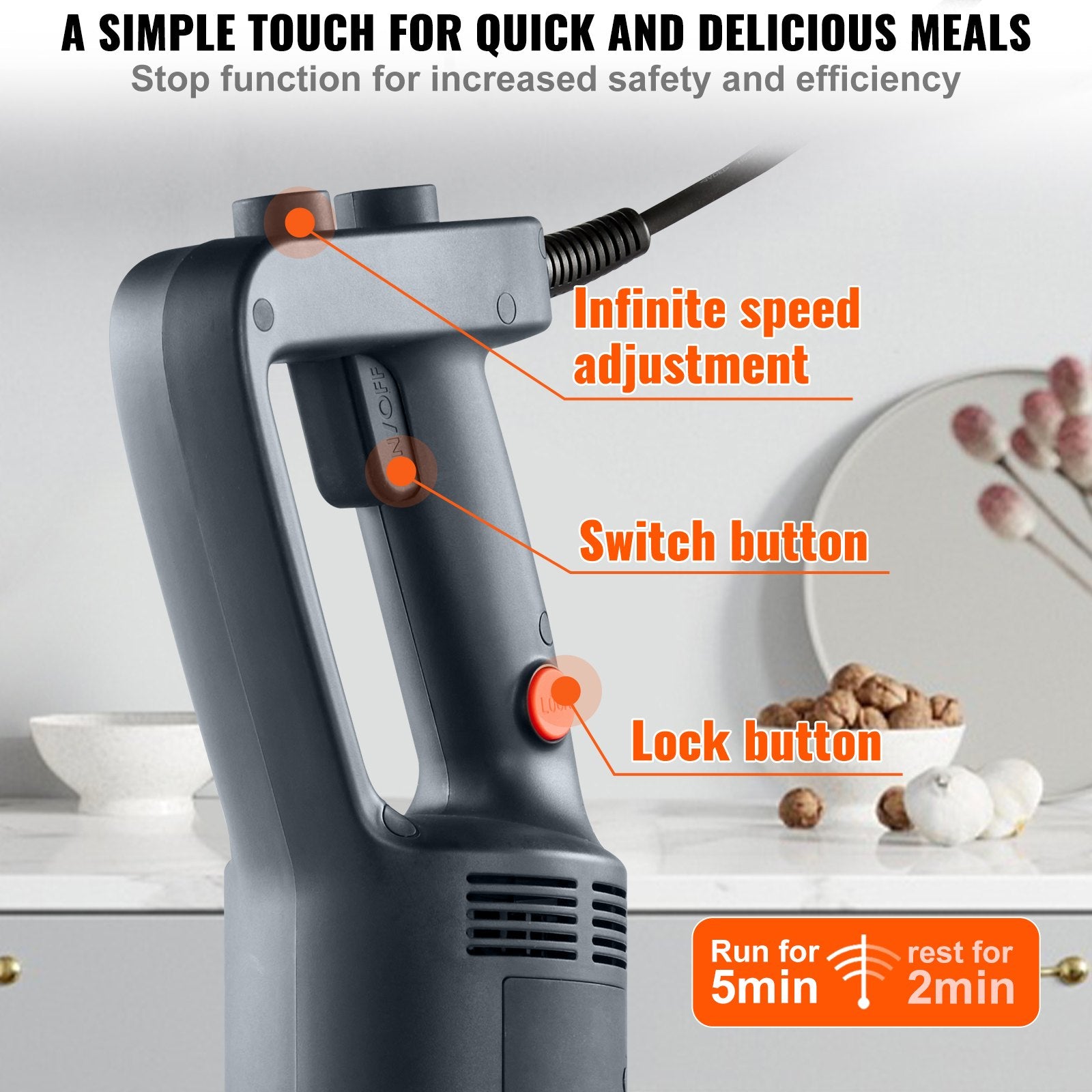 Commercial Immersion Blender Heavy Duty Hand Mixer 750W Variable Speed V952-ZXSCJBQYCBSDJM9WCV3