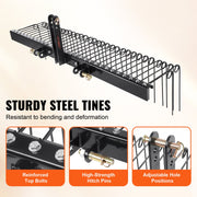 Tow Behind Landscape Rake, 1.8m Tow Dethatcher with 32 Steel Tines, Lawn Dethatcher Rake Attaches to Category V952-ZXSCJDHC72BDGLRVMV0