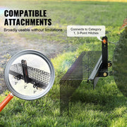 Tow Behind Landscape Rake, 1.8m Tow Dethatcher with 32 Steel Tines, Lawn Dethatcher Rake Attaches to Category V952-ZXSCJDHC72BDGLRVMV0
