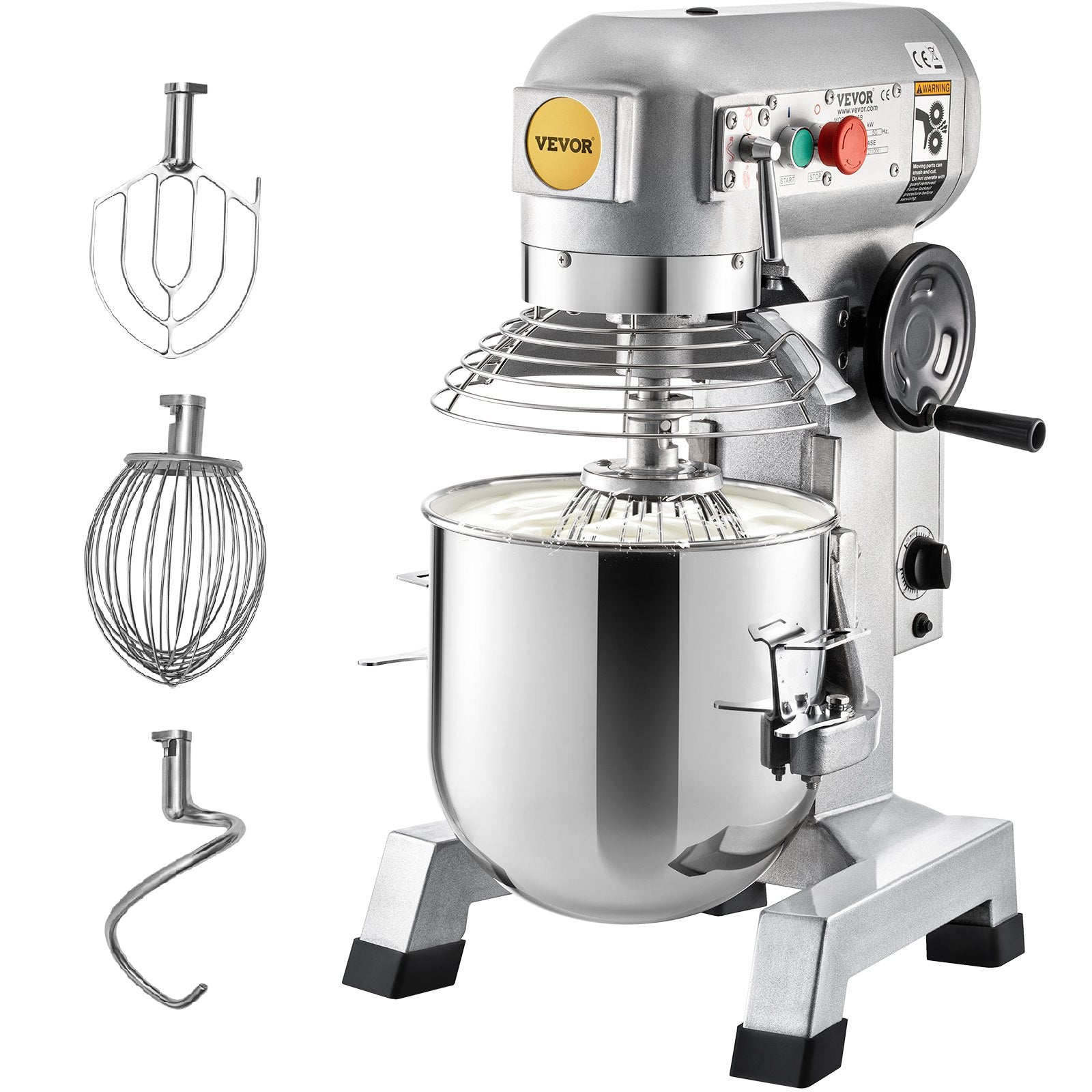Professional Kitchen Mixer, 10Qt Capacity with Timer, 450W Stainless Steel Bowl Durable Electric Mixer for V952-ZXSPJBJ10QT5ZC2CUV3