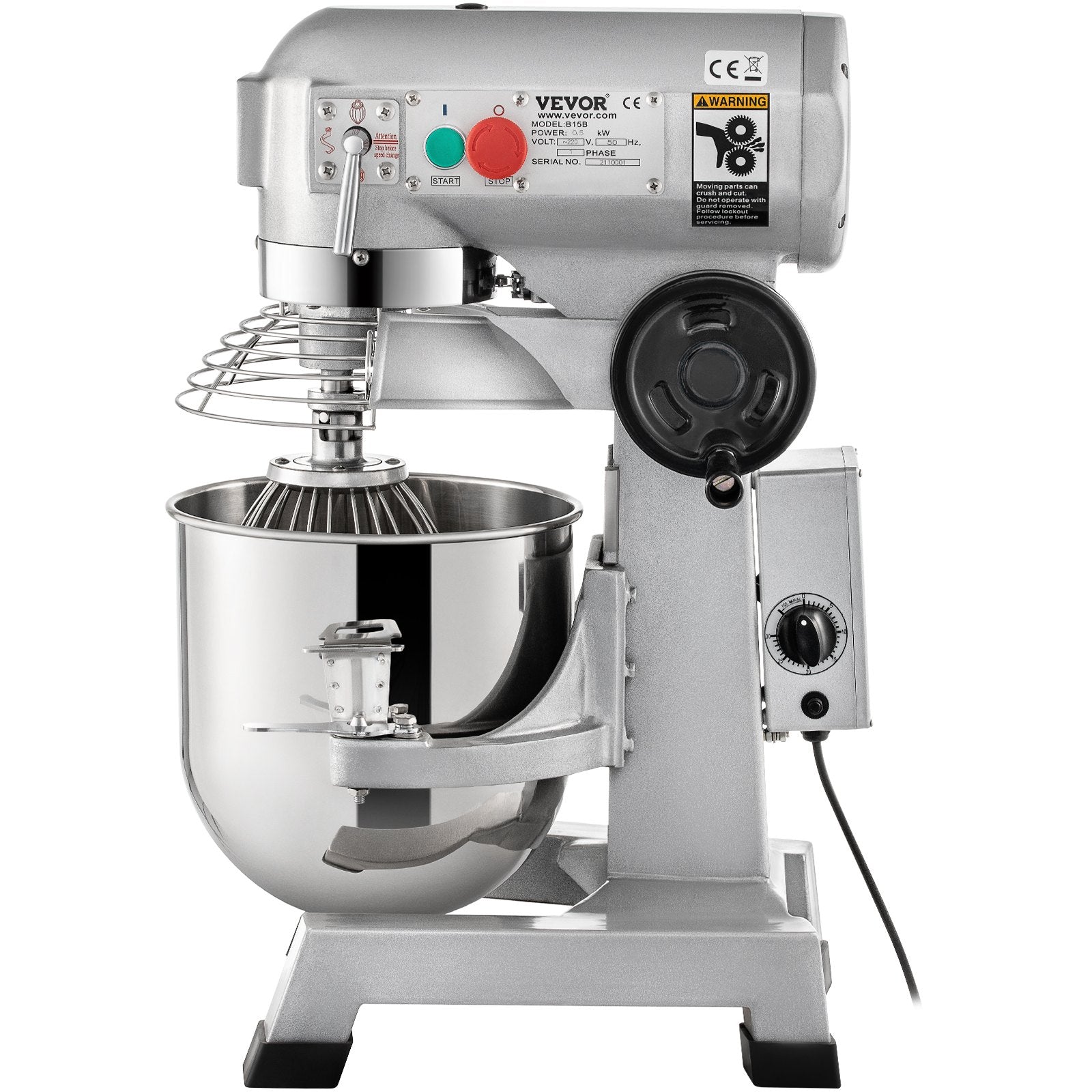 Professional Kitchen Mixer, 10Qt Capacity with Timer, 450W Stainless Steel Bowl Durable Electric Mixer for V952-ZXSPJBJ10QT5ZC2CUV3