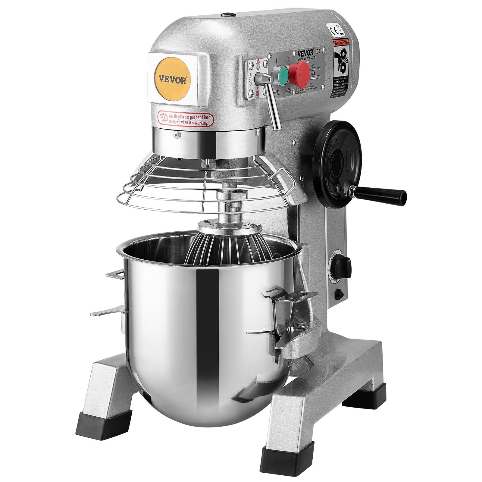 Commercial Food Mixer, 18.7L Commercial Stand Mixer with 3 Adjustable Speeds, 1100W Dough Mixer with V952-ZXSPJBJ20QT1FBO63V3