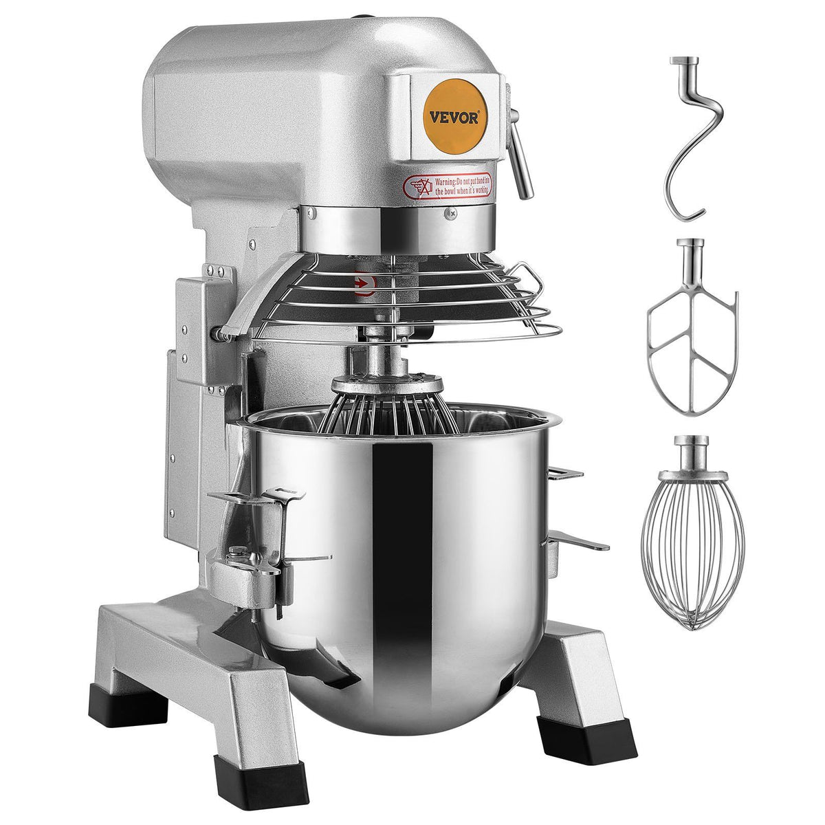 Commercial Food Mixer, 18.7L Commercial Stand Mixer with 3 Adjustable Speeds, 1100W Dough Mixer with V952-ZXSPJBJ20QT1FBO63V3
