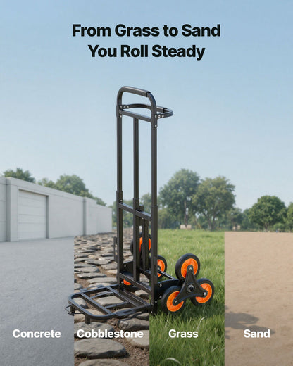 Stair Climbing Cart, 100 kg Stair-Climbing Capacity, Heavy-Duty Folding Trolley Cart with Telescoping Handle, V952-ZXTCSPLCLSKH7RCTY001V0
