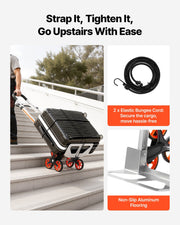 Stair Climbing Cart, 150 kg Stair-Climb Capacity, Aluminum Alloy Folding Trolley Cart with Telescoping V952-ZXTCSPLCLSKL6O9DC001V0