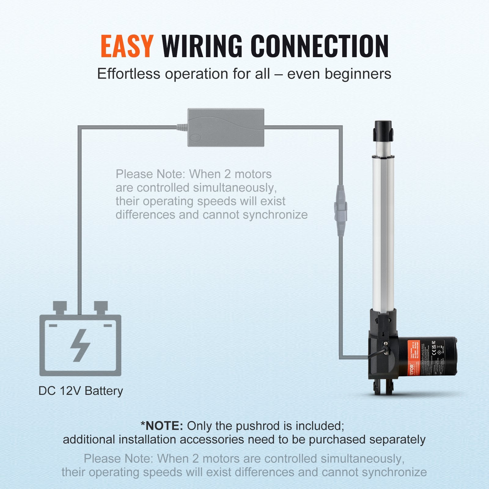 Linear Actuator 12V, 10 Inch Heavy Duty 1320lbs/6000N Linear Actuator, 0.19"/s Linear Motion Actuator with V952-ZXXXZXQ10INCWHX80V9