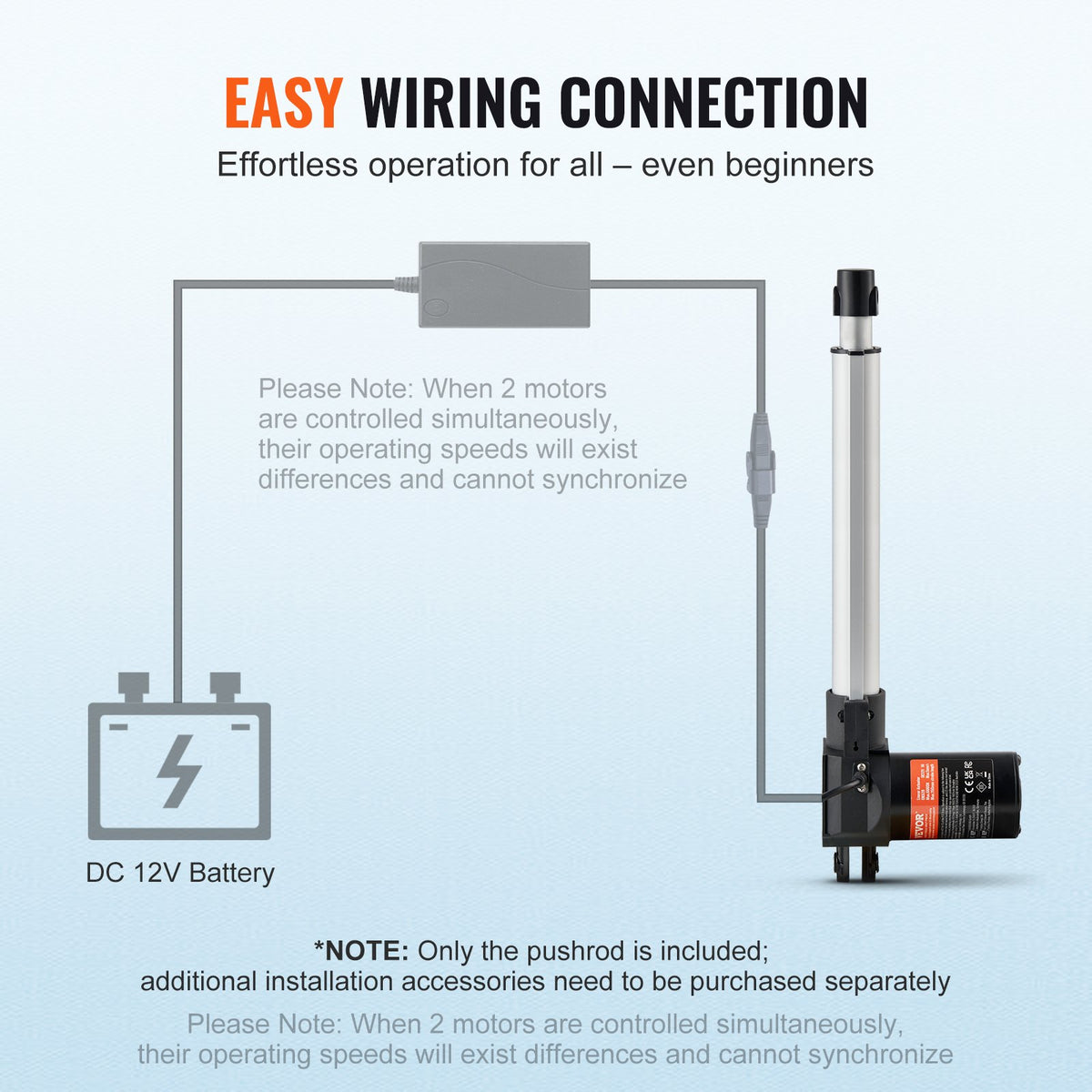Linear Actuator 12V, 10 Inch Heavy Duty 1320lbs/6000N Linear Actuator, 0.19"/s Linear Motion Actuator with V952-ZXXXZXQ10INCWHX80V9