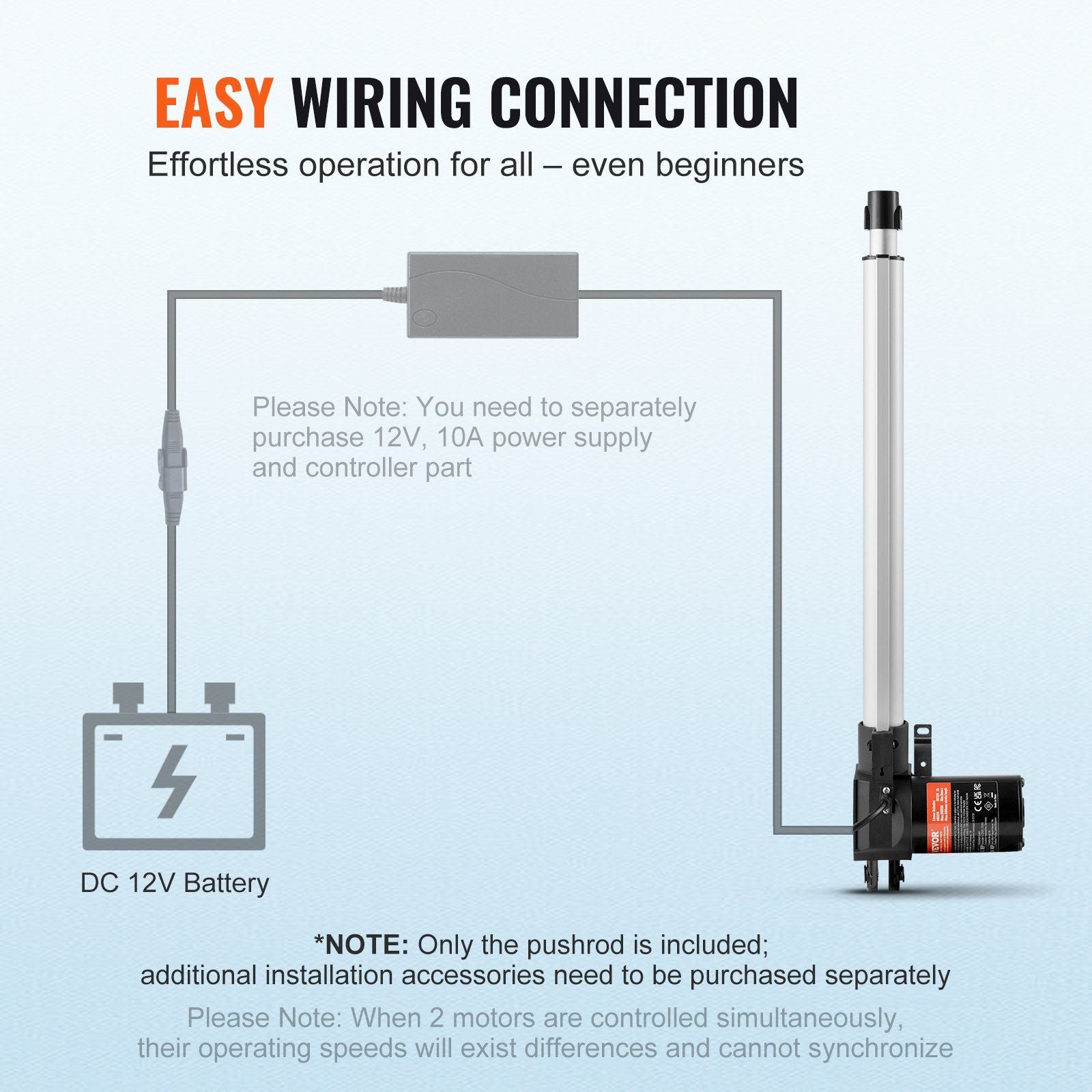 Linear Actuator 12V, 16 Inch Heavy Duty 1320lbs/6000N Linear Actuator, 0.19"/s Linear Motion Actuator with V952-ZXXXZXQ16INCQT0AUV9