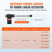 Linear Actuator 12V, 8 Inch Heavy Duty 1320lbs/6000N Linear Actuator, 0.19"/s Linear Motion Actuator with V952-ZXXXZXQ8INCHTAMZ2V9