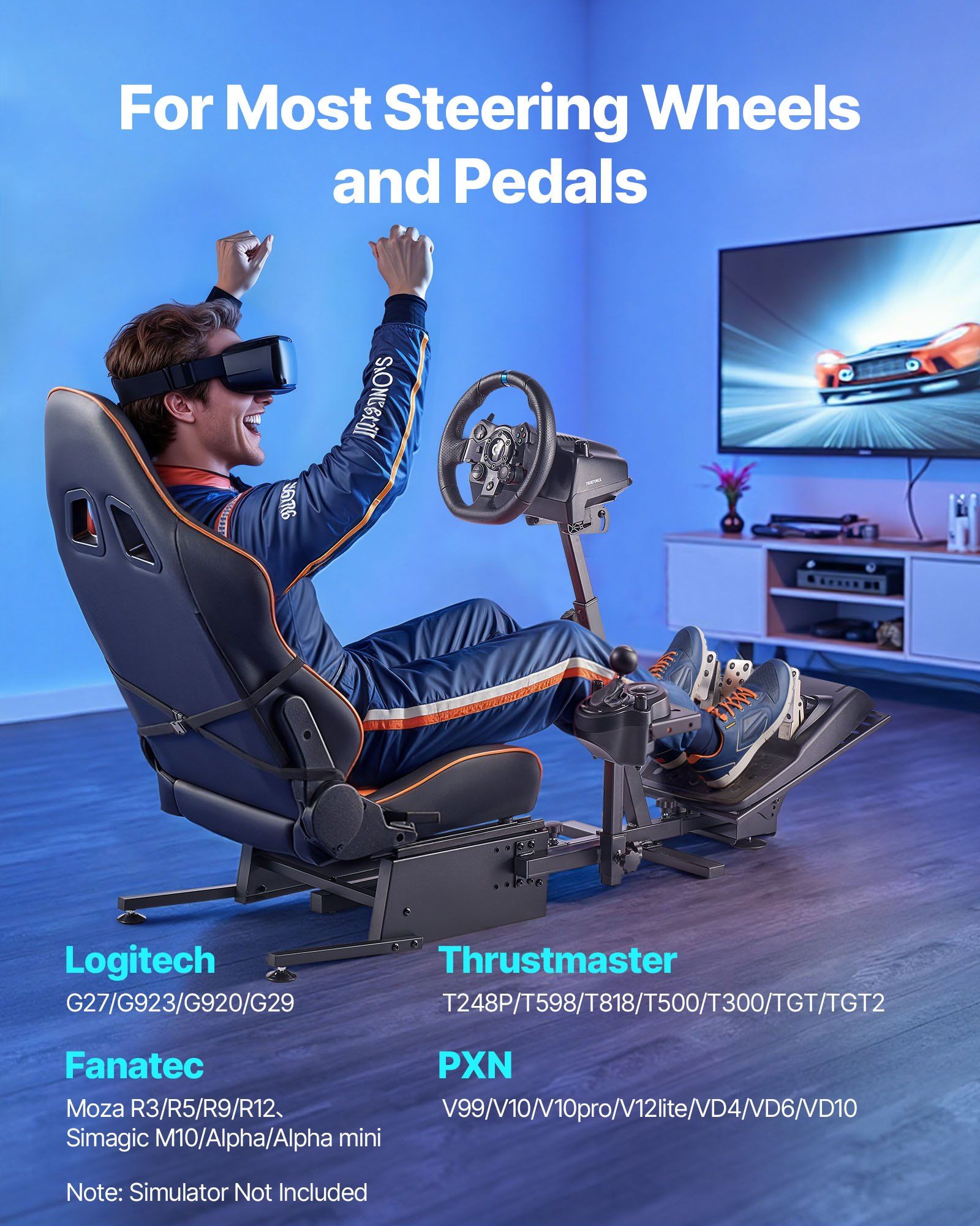 Racing Wheel Stand, Heavy-Duty Simulator Cockpit Steering Wheel Stand, Fit Logitech G25, G27, G29, G920, V952-ZXZCDGDBCGBK11FBA001V0