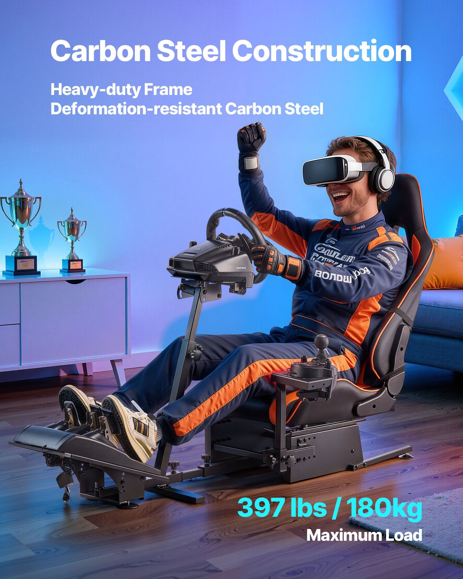 Racing Wheel Stand, Heavy-Duty Simulator Cockpit Steering Wheel Stand, Fit Logitech G25, G27, G29, G920, V952-ZXZCDGDBCGBK11FBA001V0