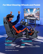 Racing Wheel Stand, Heavy-Duty Simulator Cockpit Steering Wheel Stand with Monitor Stand, Fit Logitech V952-ZXZCSGSBDXSQUL3LF001V0