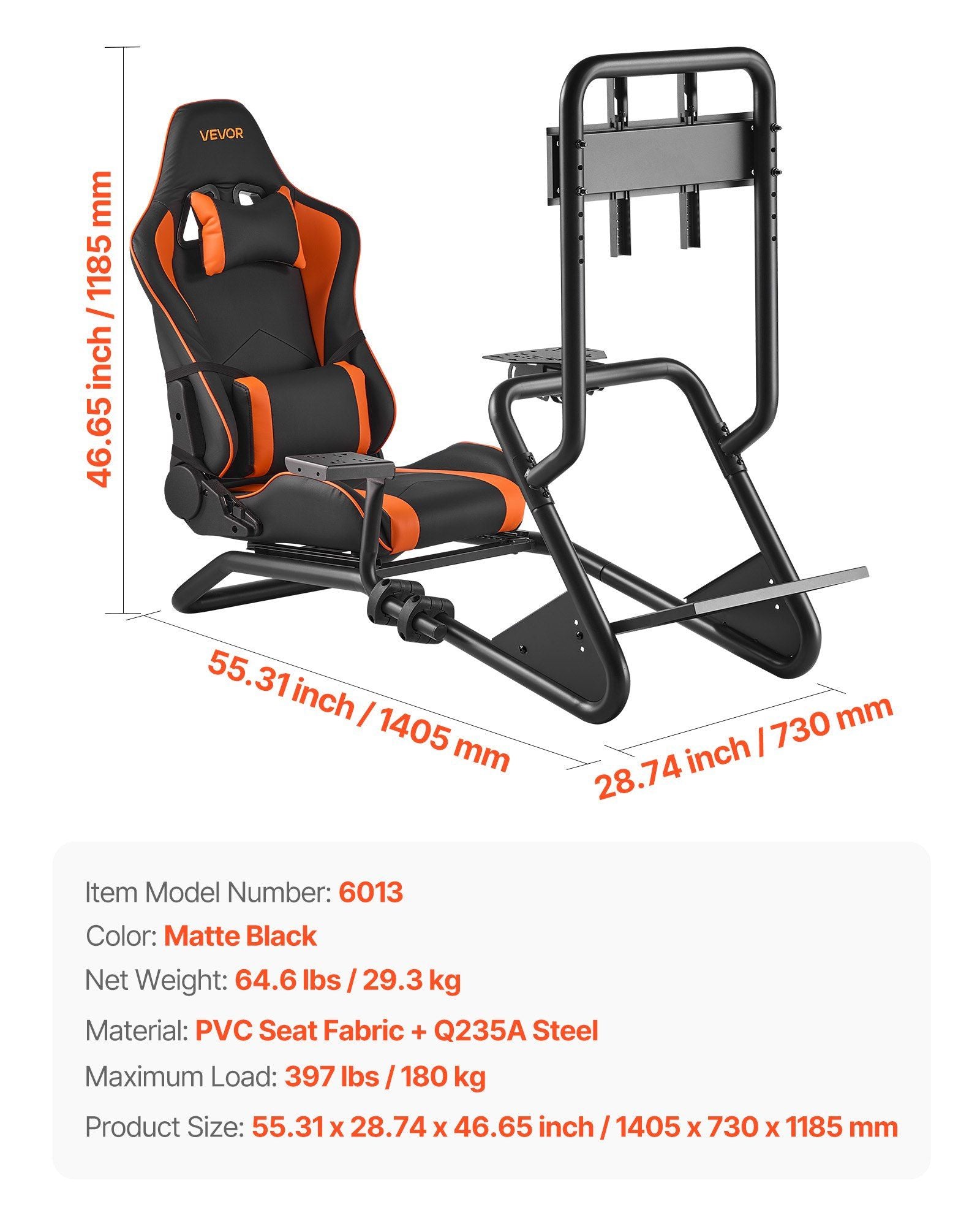 Racing Wheel Stand, Heavy-Duty Simulator Cockpit Steering Wheel Stand with Monitor Stand, Fit Logitech V952-ZXZCSGSBDXSQUL3LF001V0